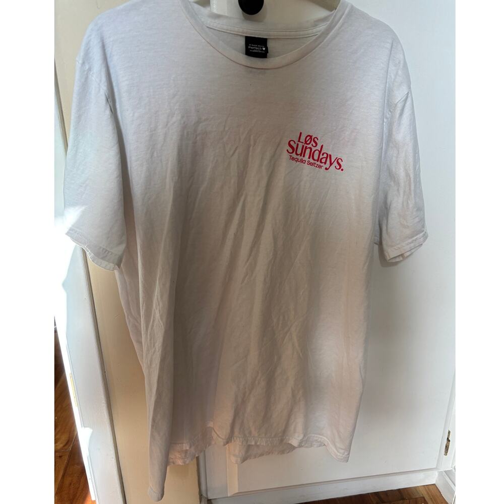 Los Sundays Tequila Seltzer T-Shirt White - Men's XL - Less Mondays More Sundays